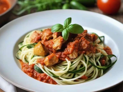 receta espaguetis calabacin con pollo